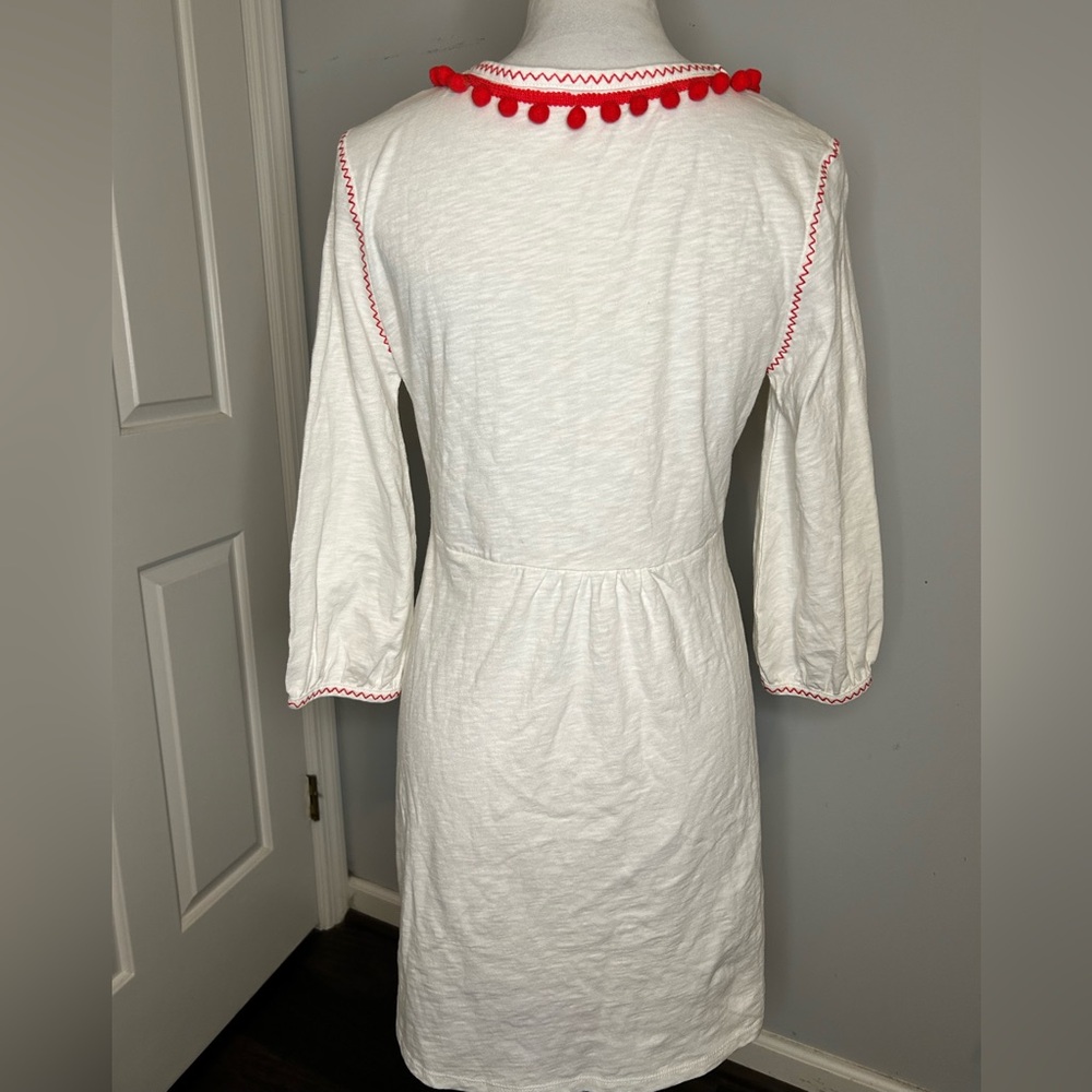 Boden Carina Cotton Tunic Dress with Pom Pom Detail - Picture 3 of 4